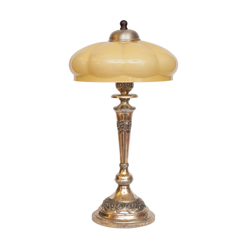 Art deco table lamp silver - art,